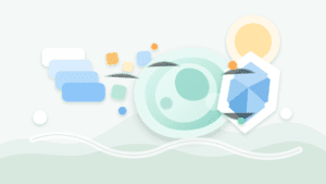 Layered paper illustration of an Ethereum blob carrying rollup data