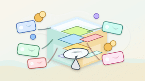 Layered-paper illustration of transaction cutouts competing for scarce open slots inside a blockchain block