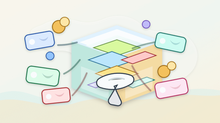 Layered-paper illustration of transaction cutouts competing for scarce open slots inside a blockchain block