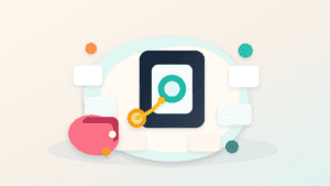 Layered-paper illustration of a wallet offering an extra fee token to a crowded transaction gate