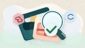 Layered paper illustration of a magnifying glass checking a crypto wallet reward claim