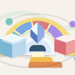 Layered paper illustration of a compute-budget meter holding colored compute tiles inside a transaction work limit