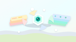 Layered paper illustration of a crypto transaction suspended between shallow blocks and settled blocks