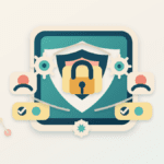 Layered paper illustration of a contract wallet shown as a secure vault with smart contract rules, recovery controls, locks, and permission nodes