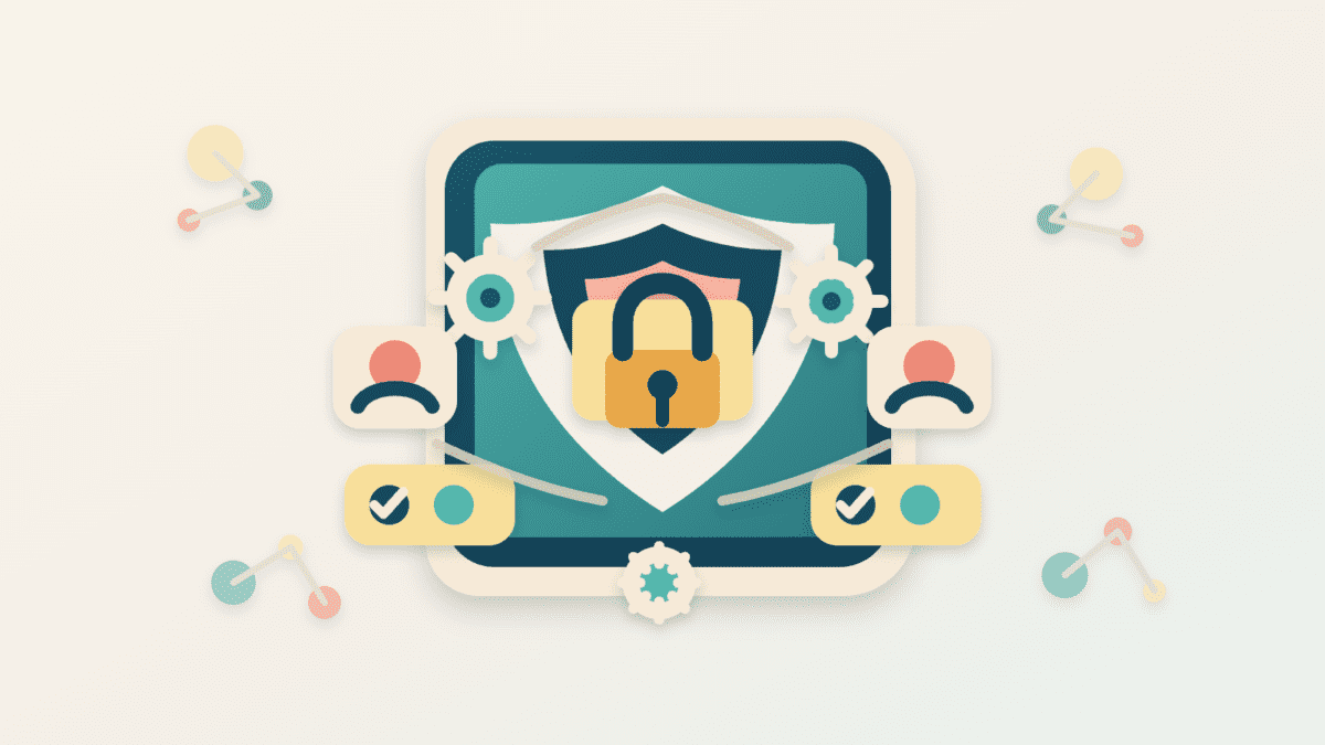 Layered paper illustration of a contract wallet shown as a secure vault with smart contract rules, recovery controls, locks, and permission nodes