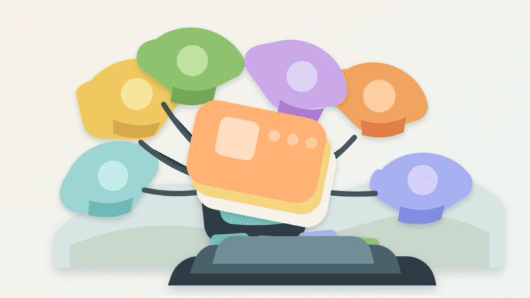 Layered paper illustration showing multiple sequencer participants ordering transaction cards into one rollup path