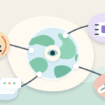 Layered paper collage showing wireless, storage, compute, and mapping devices connected to a shared DePIN coordination hub