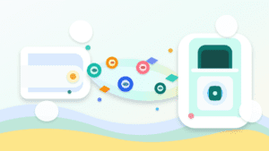 Layered paper illustration showing crypto assets moving from a wallet into an exchange vault