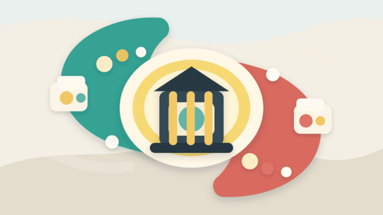 Layered paper illustration showing exchange netflow as assets moving around a central exchange vault