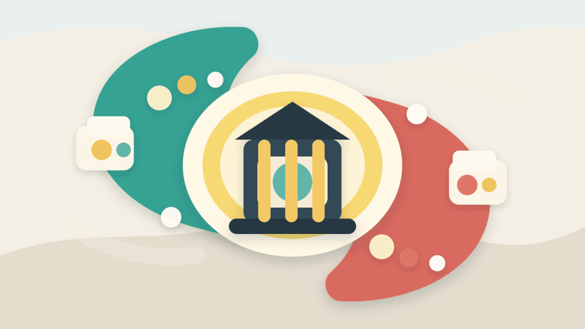 Layered paper illustration showing exchange netflow as assets moving around a central exchange vault