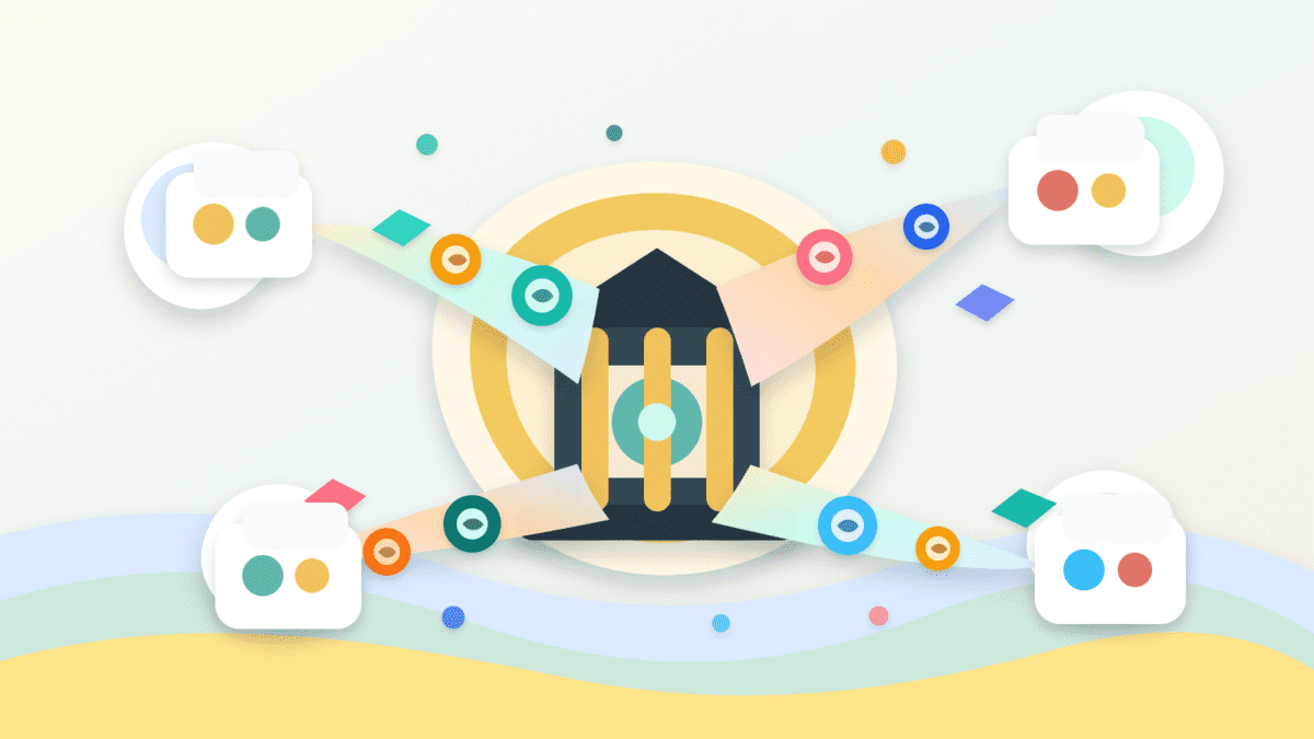 Layered paper illustration showing crypto assets leaving an exchange vault for external wallets