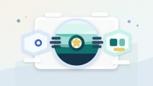 Layered paper illustration showing a blockchain execution layer turning a transaction packet into updated state tiles