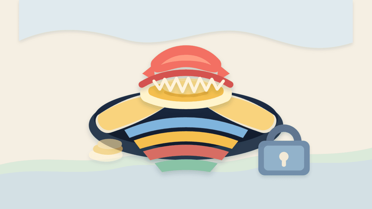 Paper-cut illustration of a token above a hidden supply trap with locked future supply below