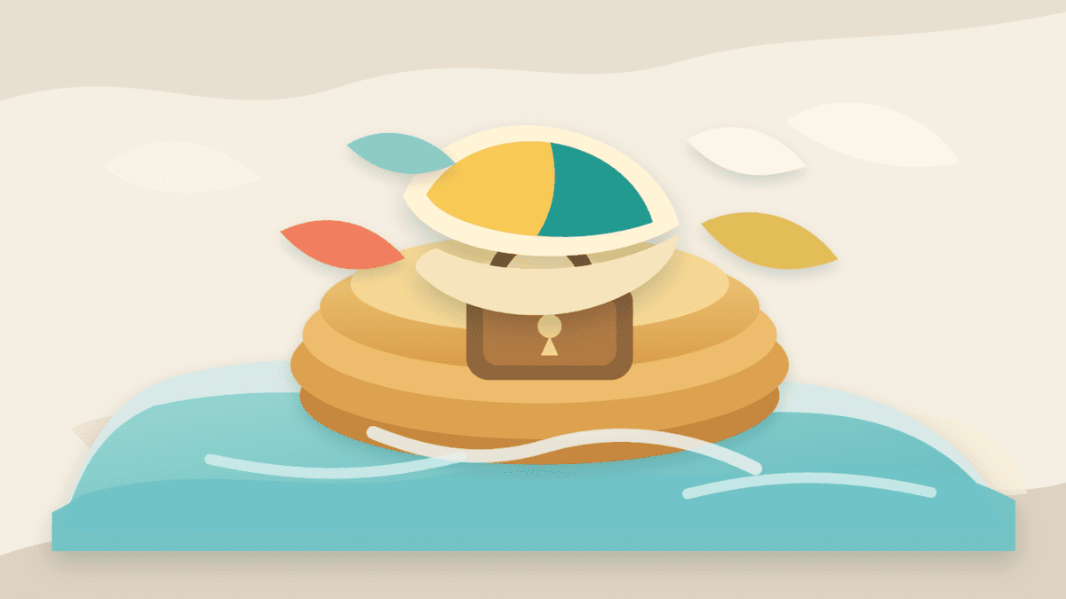 Layered paper illustration of a small tradeable token slice floating above a larger locked token supply