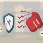 Layered paper illustration of a governance vote being attacked through voting power, with a ballot, shield, and hostile hand pulling vote lines