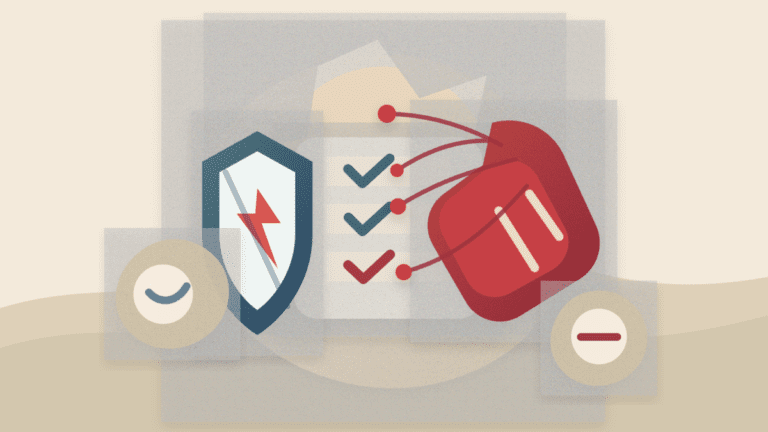 Layered paper illustration of a governance vote being attacked through voting power, with a ballot, shield, and hostile hand pulling vote lines