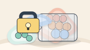 Layered paper illustration showing a small circulating token float beside a larger locked future supply