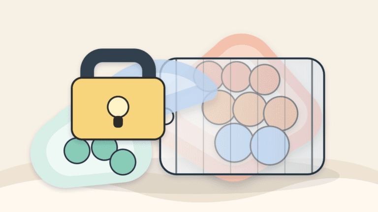 Layered paper illustration showing a small circulating token float beside a larger locked future supply