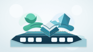 Layered paper illustration of a hybrid rollup combining optimistic and zero-knowledge verification above a base blockchain