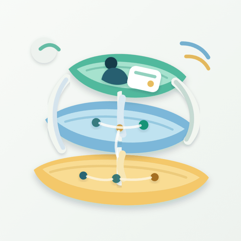 Layered paper cover showing an app-specific crypto layer stacked above broader blockchain settlement and base-security layers