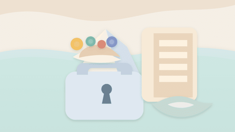 Layered paper illustration of a small visible token float above a larger locked supply structure