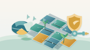 Layered paper illustration of a wallet tending blockchain field rows to represent mainnet farming risks and possible rewards