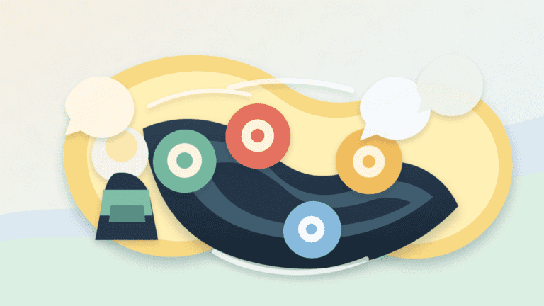 Layered paper cover illustration showing a cautious trader beside an abstract meme coin trench with blank token shapes, social bubbles, and exit-risk shadows