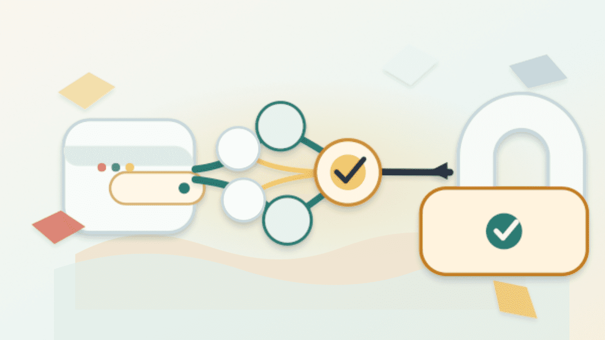 Layered paper illustration of a wallet sending a Merkle-style proof path to a verified claim gate