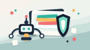 Paper-cut illustration of a MEV bot inspecting layered transaction cards with a shield for protected routing