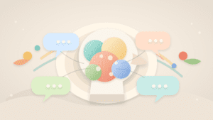Layered paper illustration showing crypto mindshare as shared market attention around one central idea