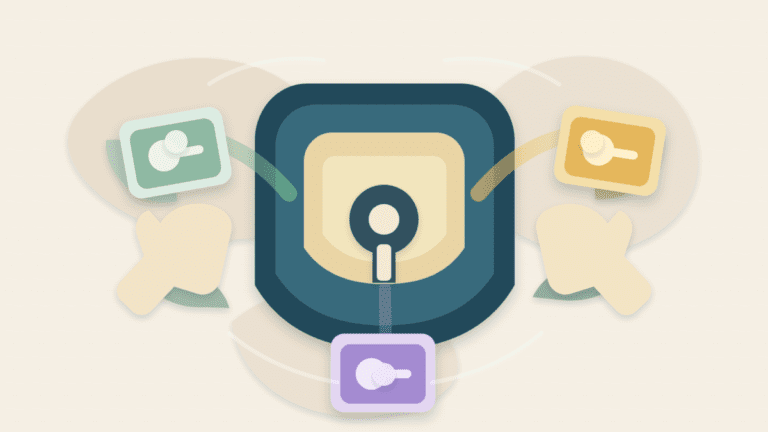 Layered paper illustration of three multisig signer devices approving a central wallet vault