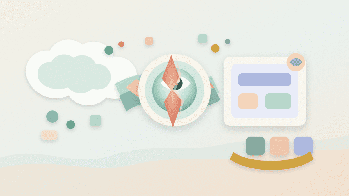 Layered paper illustration showing a cracked oracle lens between offchain data shapes and a smart contract card