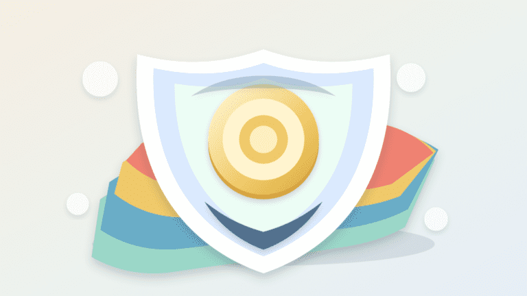 Layered paper illustration of a stablecoin protected by oversized collateral sheets