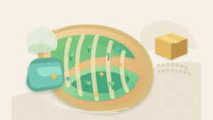 Layered paper illustration of a wallet beside crop rows growing abstract crypto points with a sealed reward box in the distance