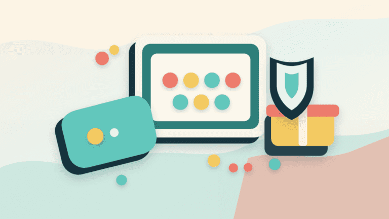 Layered paper illustration showing a wallet, colored point dots, sealed reward box, and safety shield for crypto points