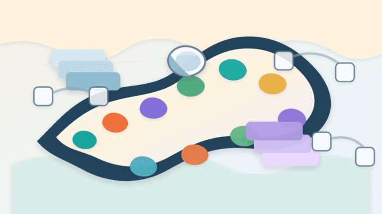 Layered paper illustration of a temporary blob data lane beside blockchain blocks and verifier nodes
