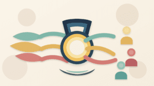 Layered paper illustration showing a revenue token filtering value streams before they reach holders
