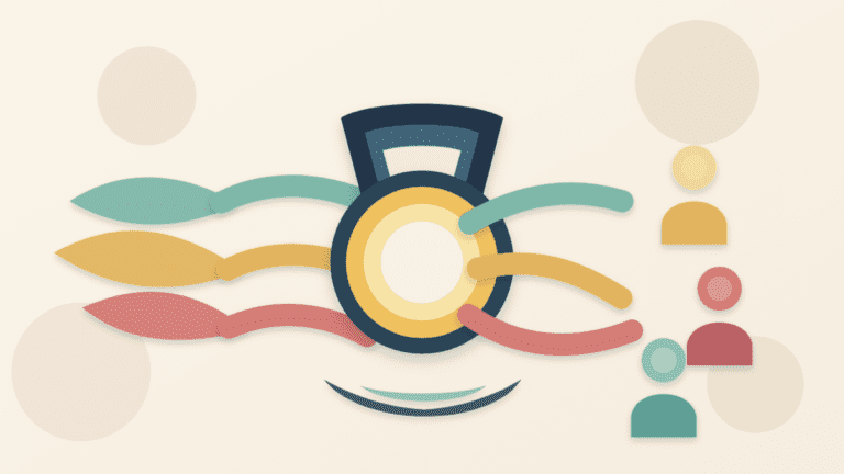 Layered paper illustration showing a revenue token filtering value streams before they reach holders