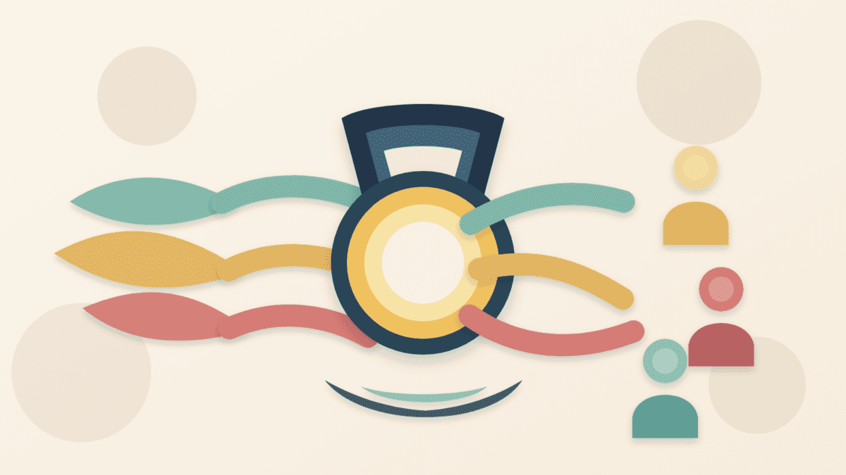 Layered paper illustration showing a revenue token filtering value streams before they reach holders