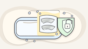 Layered paper illustration of a crypto wallet with a scratch card and safety shield