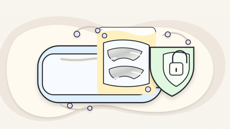 Layered paper illustration of a crypto wallet with a scratch card and safety shield