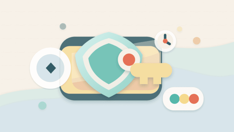Layered paper illustration of a crypto wallet granting a temporary scoped session key