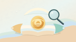 Layered-paper cover showing an overlooked sleeper coin partly tucked under paper sheets with a magnifying glass for due diligence