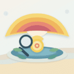 Layered paper illustration of a tiny crypto token under a market-cap ceiling with a magnifying glass checking liquidity depth
