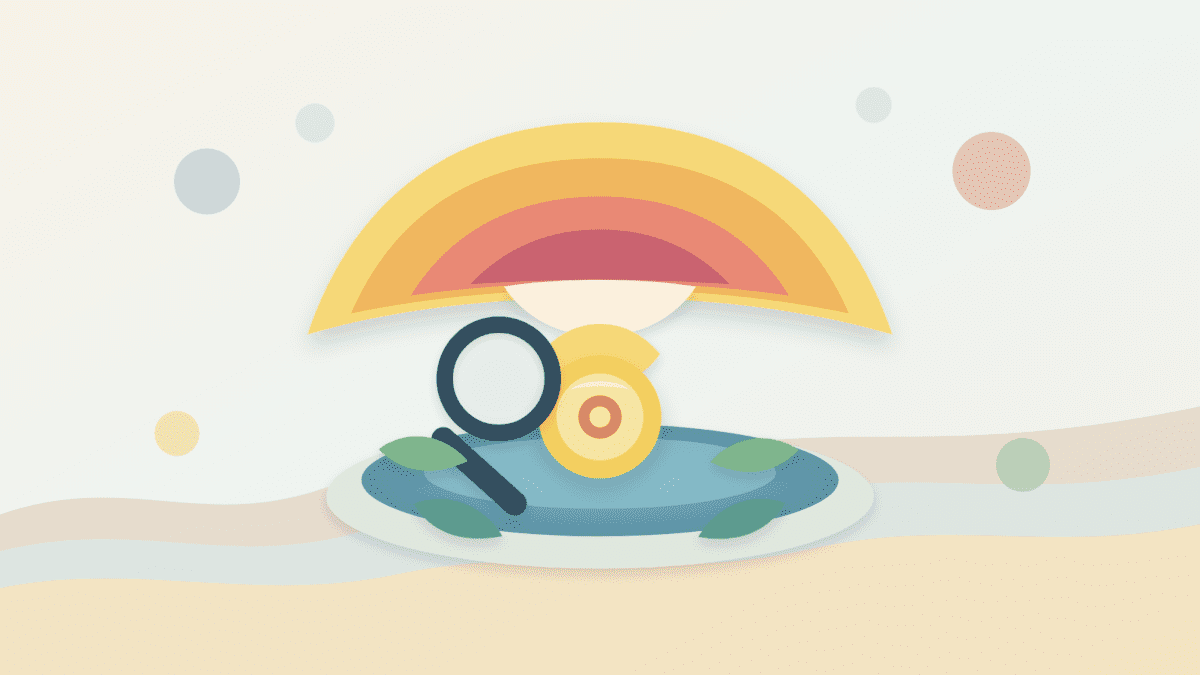 Layered paper illustration of a tiny crypto token under a market-cap ceiling with a magnifying glass checking liquidity depth