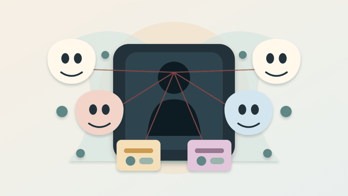 Layered-paper cover art showing one hidden controller behind many blank identity masks and wallet cards